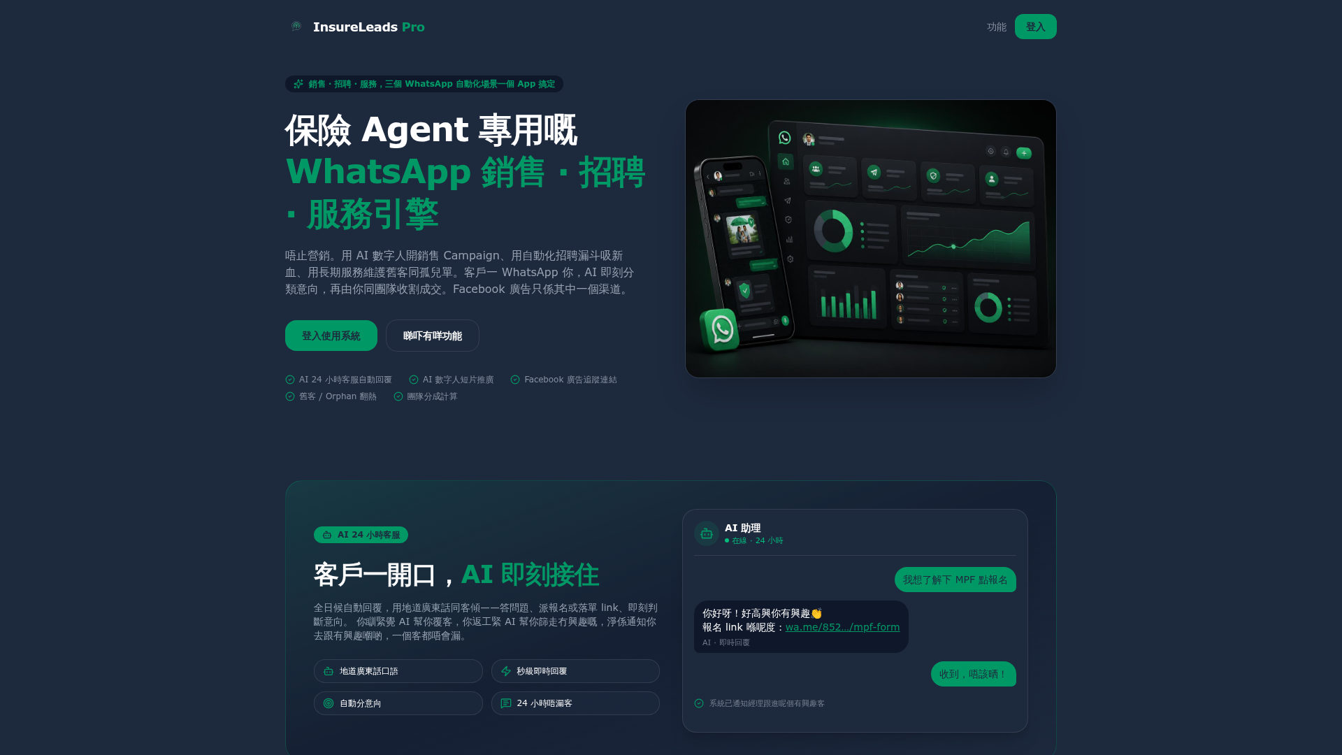 TorchLeads — AI 銷售及客服閉環系統 畫面截圖